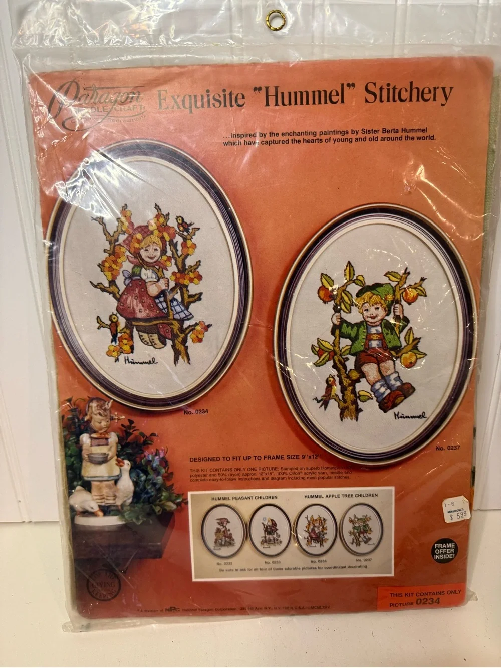 Vintage 1975 Paragon Needlecraft Exquisite Hummel Stitchery #0234 Girl Kit NOS